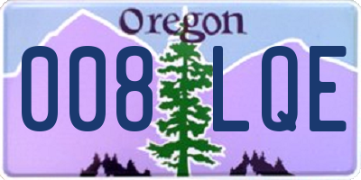OR license plate 008LQE