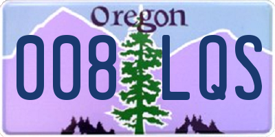 OR license plate 008LQS