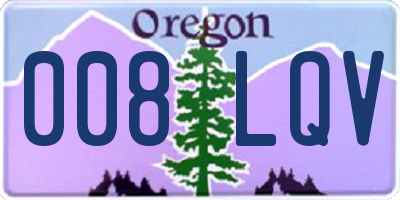 OR license plate 008LQV