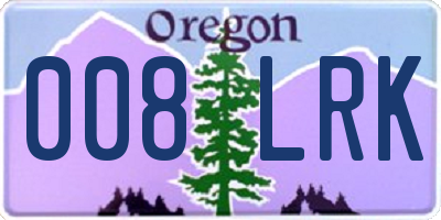 OR license plate 008LRK