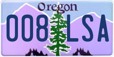 OR license plate 008LSA