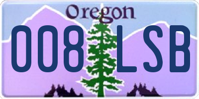 OR license plate 008LSB
