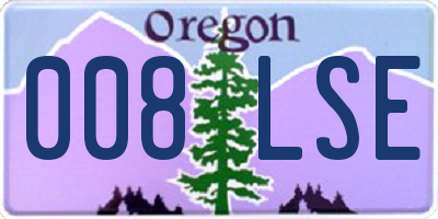 OR license plate 008LSE