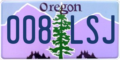 OR license plate 008LSJ