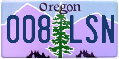 OR license plate 008LSN