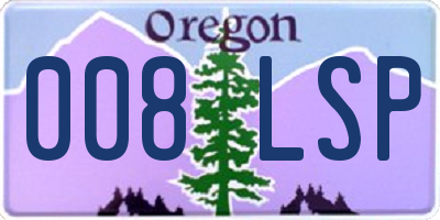 OR license plate 008LSP