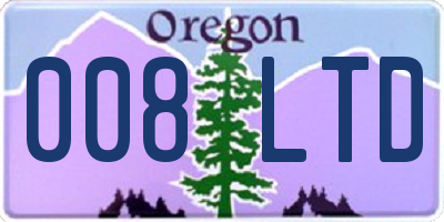 OR license plate 008LTD