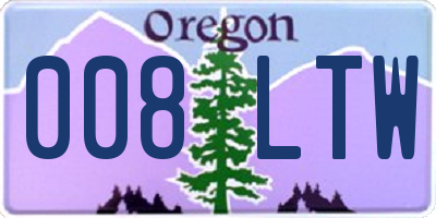 OR license plate 008LTW