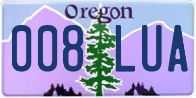 OR license plate 008LUA