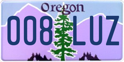 OR license plate 008LUZ