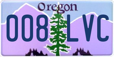 OR license plate 008LVC