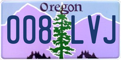 OR license plate 008LVJ