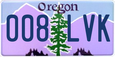 OR license plate 008LVK