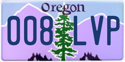 OR license plate 008LVP