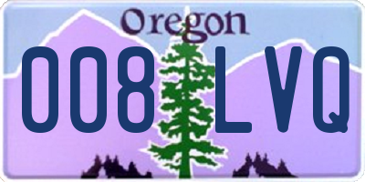 OR license plate 008LVQ
