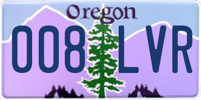 OR license plate 008LVR