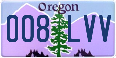 OR license plate 008LVV