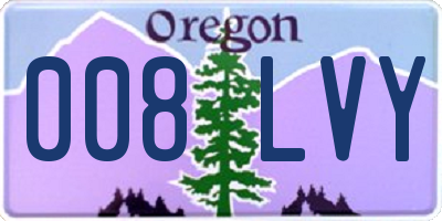 OR license plate 008LVY