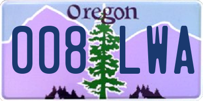 OR license plate 008LWA
