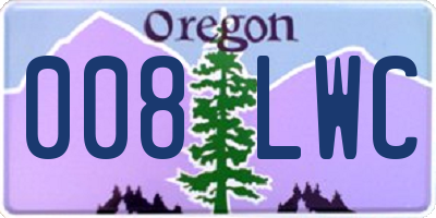 OR license plate 008LWC