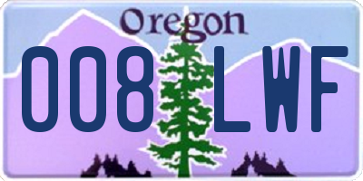 OR license plate 008LWF