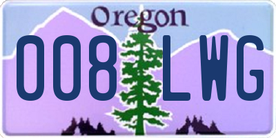 OR license plate 008LWG
