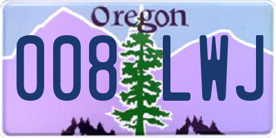 OR license plate 008LWJ