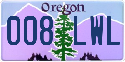 OR license plate 008LWL