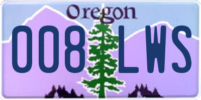 OR license plate 008LWS
