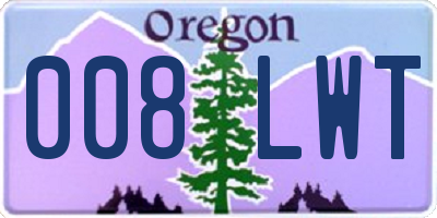 OR license plate 008LWT