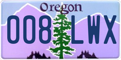 OR license plate 008LWX