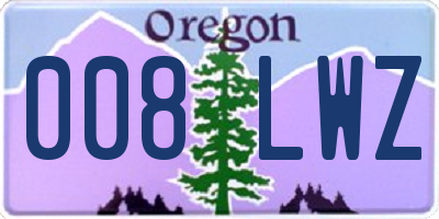 OR license plate 008LWZ