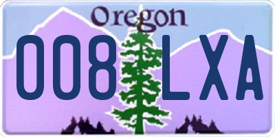 OR license plate 008LXA