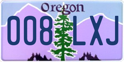 OR license plate 008LXJ