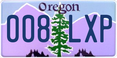 OR license plate 008LXP