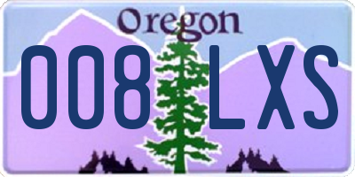 OR license plate 008LXS