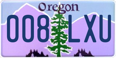 OR license plate 008LXU