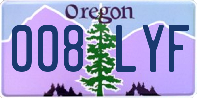 OR license plate 008LYF