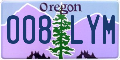 OR license plate 008LYM