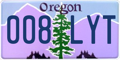 OR license plate 008LYT