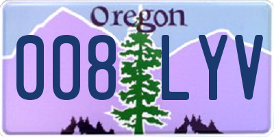 OR license plate 008LYV
