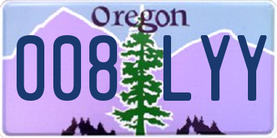 OR license plate 008LYY