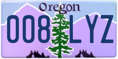 OR license plate 008LYZ