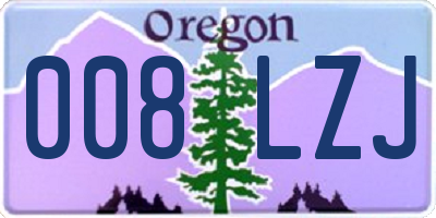 OR license plate 008LZJ