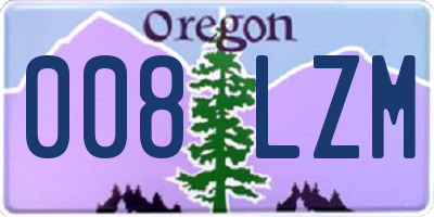 OR license plate 008LZM