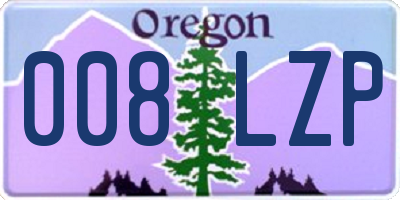 OR license plate 008LZP