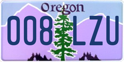 OR license plate 008LZU