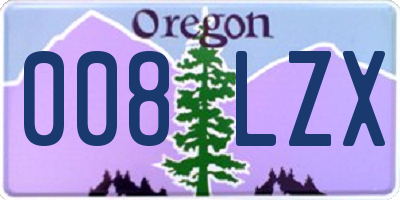 OR license plate 008LZX