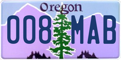 OR license plate 008MAB