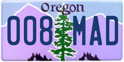 OR license plate 008MAD